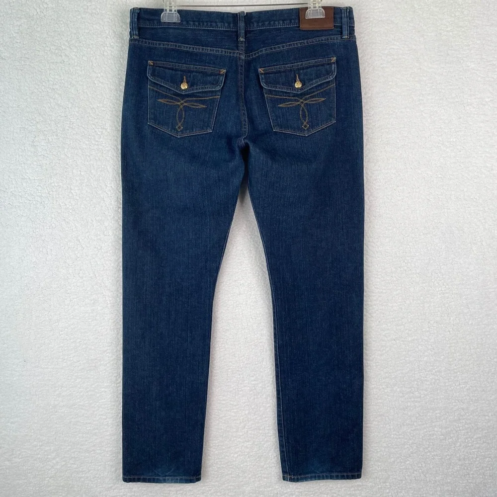 Lauren Ralph Lauren Boyfriend Fit Jeans Dark Wash Straight Leg Size 10 Classic